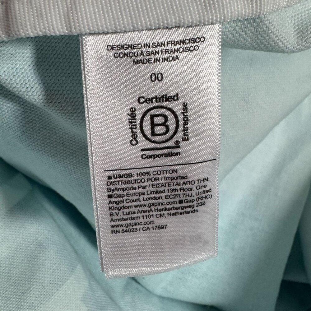 Athleta Ombre Blue White Tote Bag 100% Cotton Beach Bag Gym Canvas Shopping - Picture 4 of 7